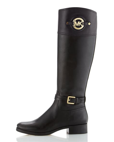 michael michael kors stockard leather boot black|Michael Kors ankle boots women.